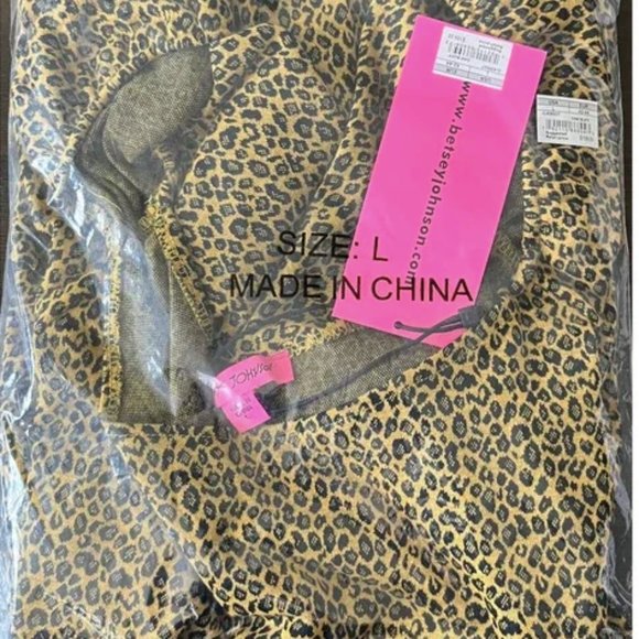 Betsey Johnson Cheetah Dress Mini Sweater Large - Picture 4 of 5